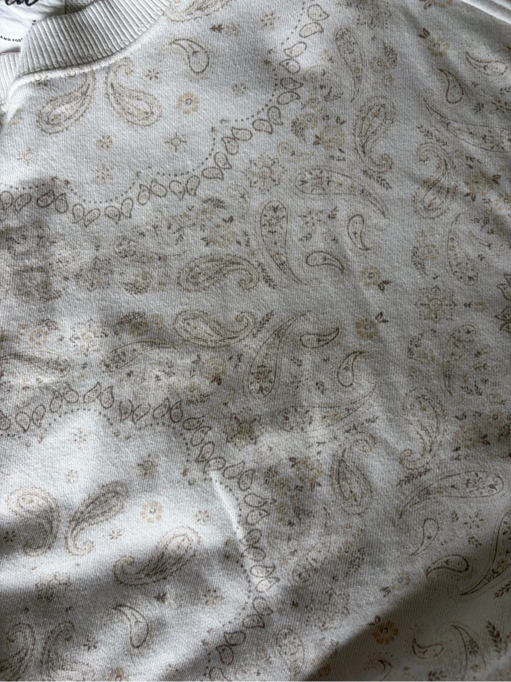 Aerie take it easy crew neck cropped sweatshirt paisley size medium soft muslin - Picture 4 of 7